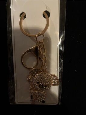 Nicole Gold-tone Crystal Koala Keychain Charm
